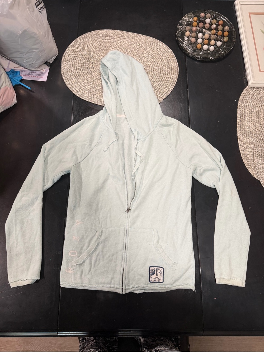 Roxy Light Mint Zip-Up Hooded Jacket